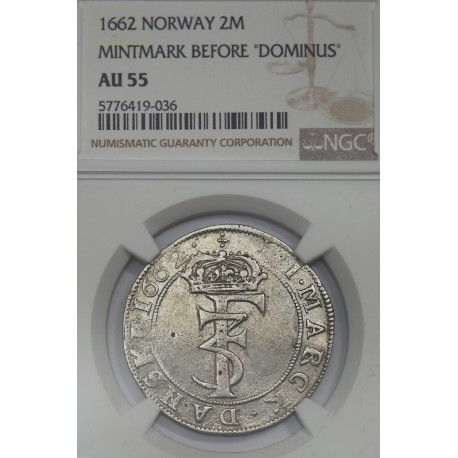 Norwegia, 4 marki (korona), 1689, Christian V