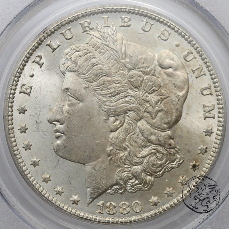 USA, 1 dolar, 1880/79 CC, PCGS MS 65, Revers 1878