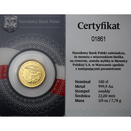 Polska, III RP, 100 złotych, 2021, Orzeł Bielik, 500 sztuk