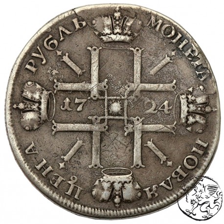 Rosja, rubel, 1724 Piotr I, słońce