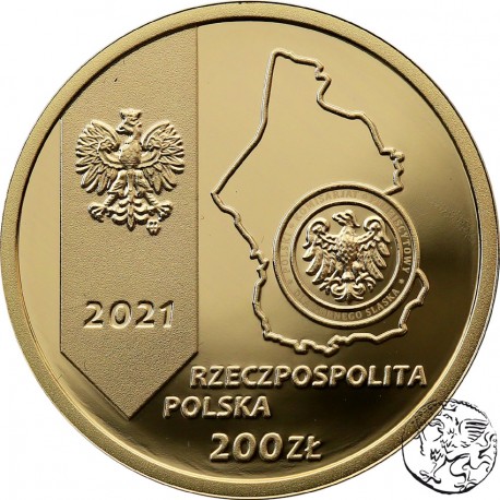 Polska, III RP, 200 złotych, 2021, 100. rocznica III Powstania Śląskie